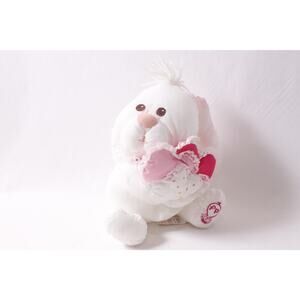 1988 Fisher-Price Puffalump Valentine Rabbit Plush Gift Idea ~ 260331-WH 1052